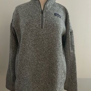 Patagonia women’s 1/4 Zip-Up Sweater in Heather Gray. XL with 22” pit to pit